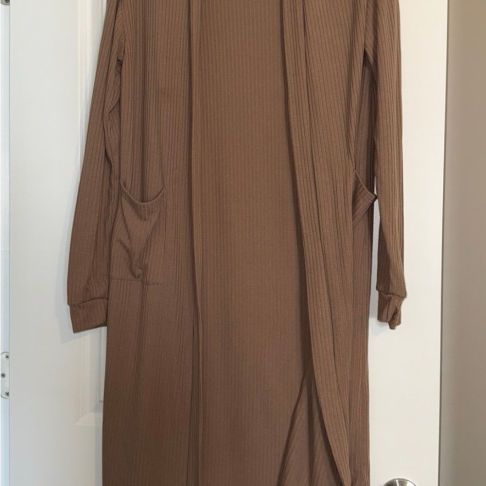 Tan Ribbed Lounge Set - Picture 2 of 4